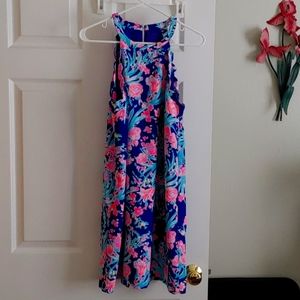 Lilly Pulitzer Tabby Shift Dress M blue,pink, aqua